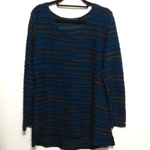 Cut Loose Pucker Wave-Like Texture Tunic Top